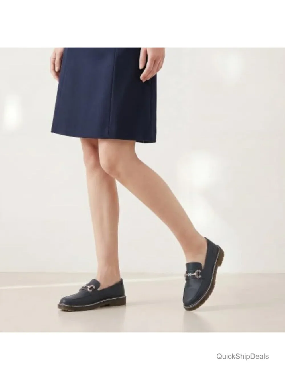 Women's Slip On Loafers Breathable Memory Foam Retro Horsebit Leather Casual